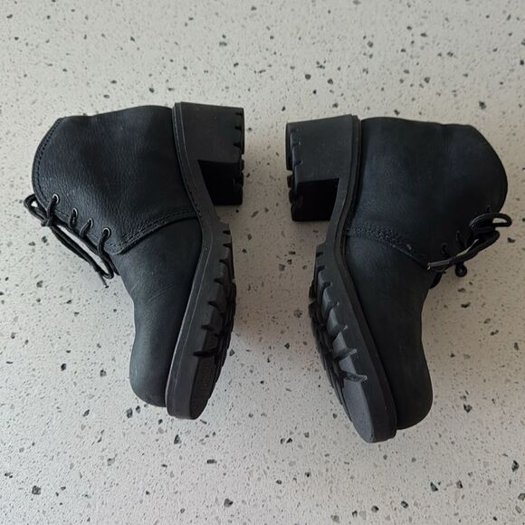 Havana Joe Black Oiled Leather Chukka Ankle Boots Women’s Block Heel Size EU 37 - Picture 4 of 12